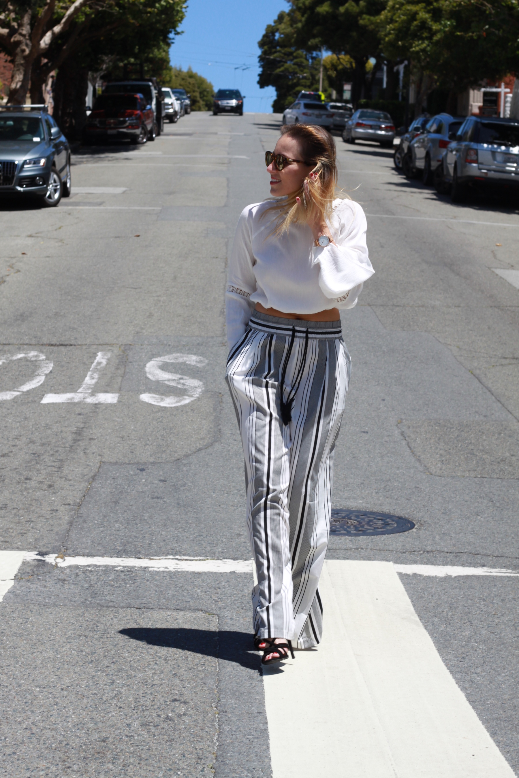 OUTFIT Silk Pants and cropped longsleeve San Francisco (12)